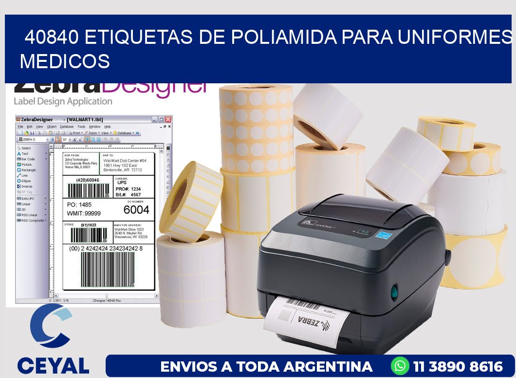 40840 Etiquetas de poliamida para uniformes medicos