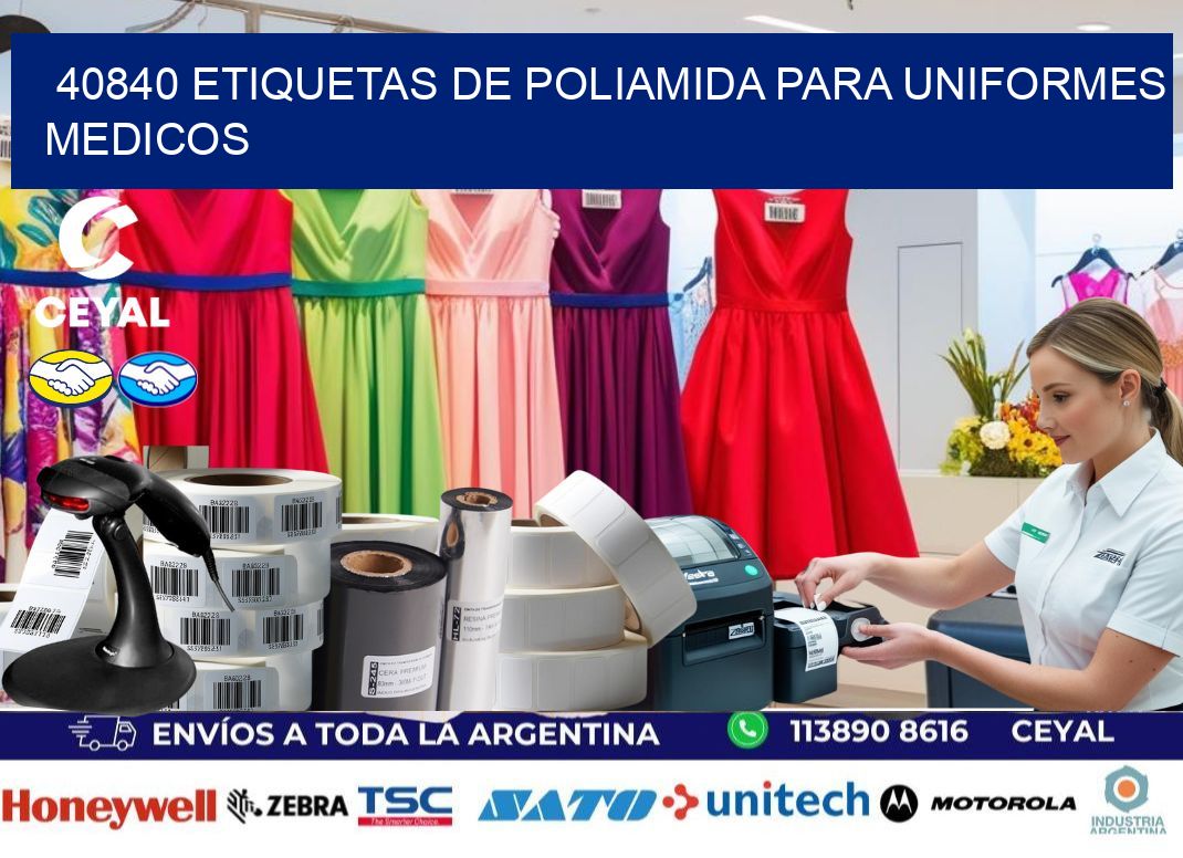 40840 Etiquetas de poliamida para uniformes medicos