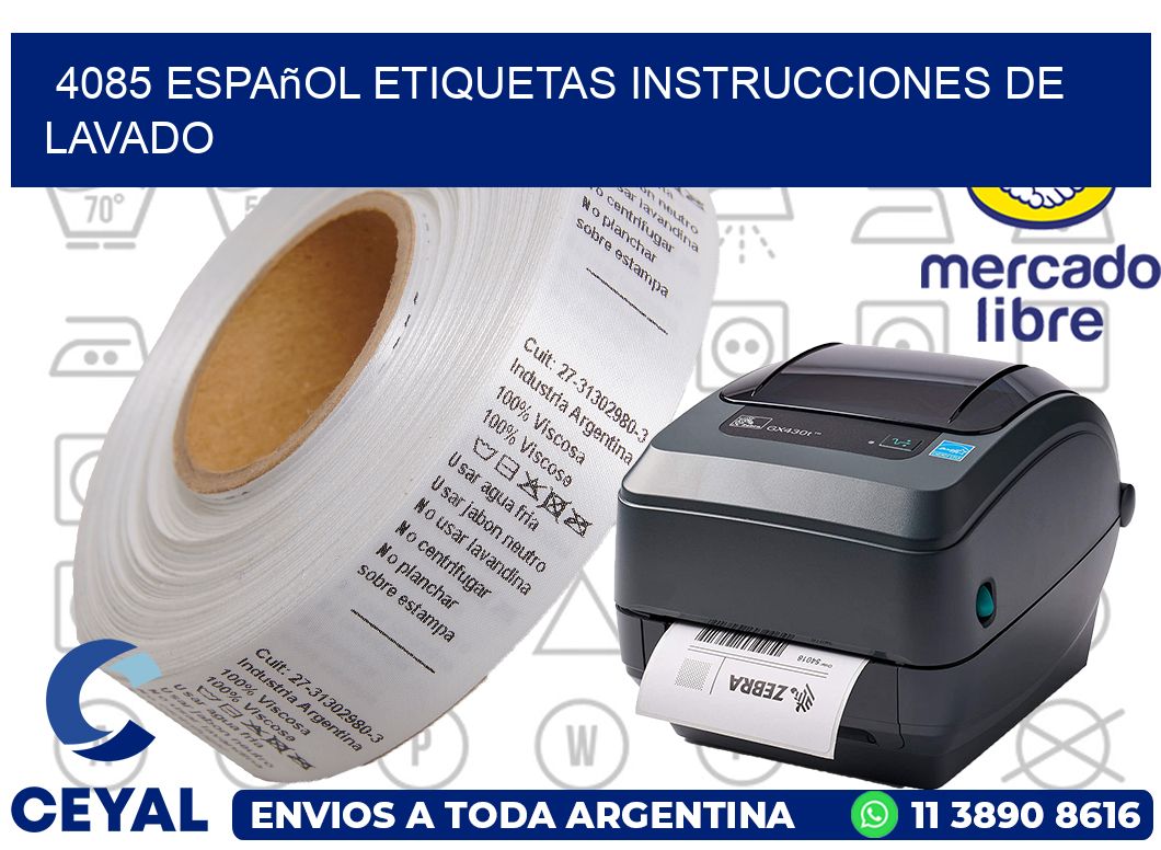 4085 español etiquetas instrucciones de lavado