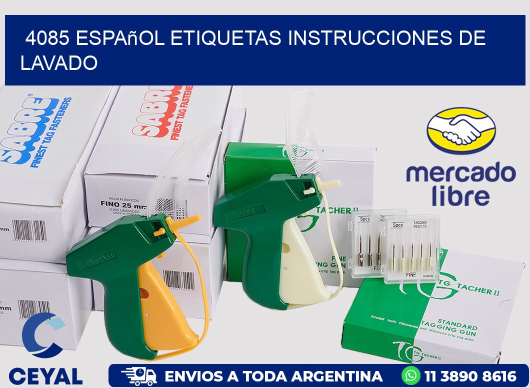 4085 español etiquetas instrucciones de lavado