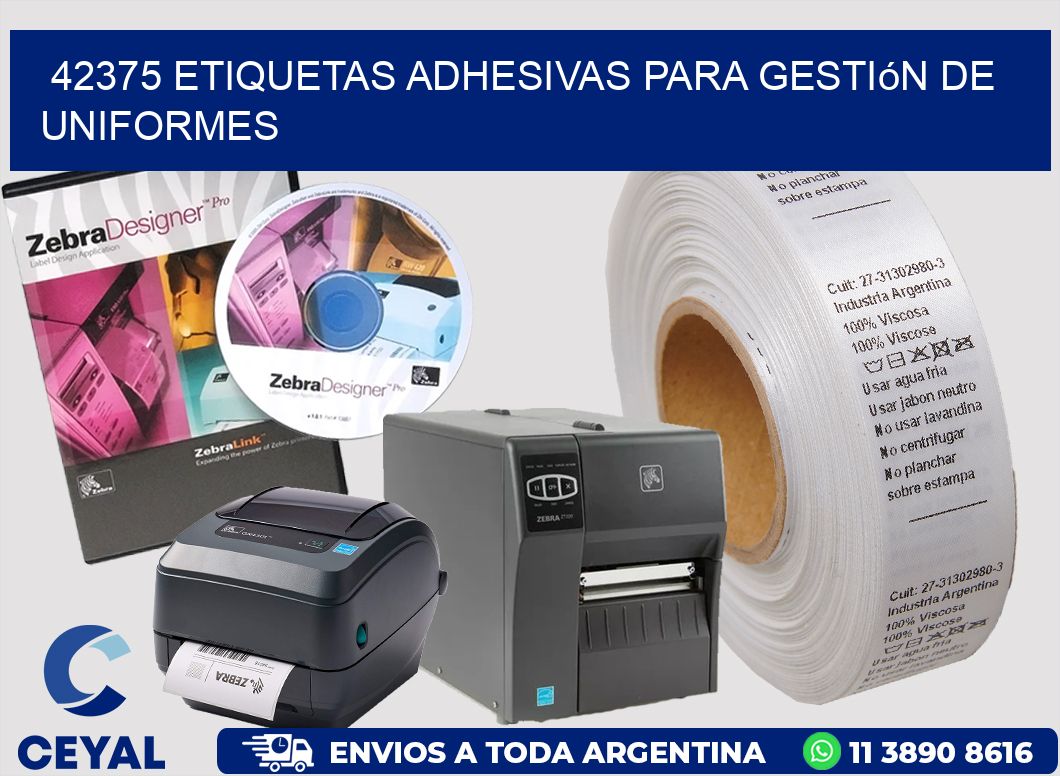 42375 Etiquetas adhesivas para gestión de uniformes