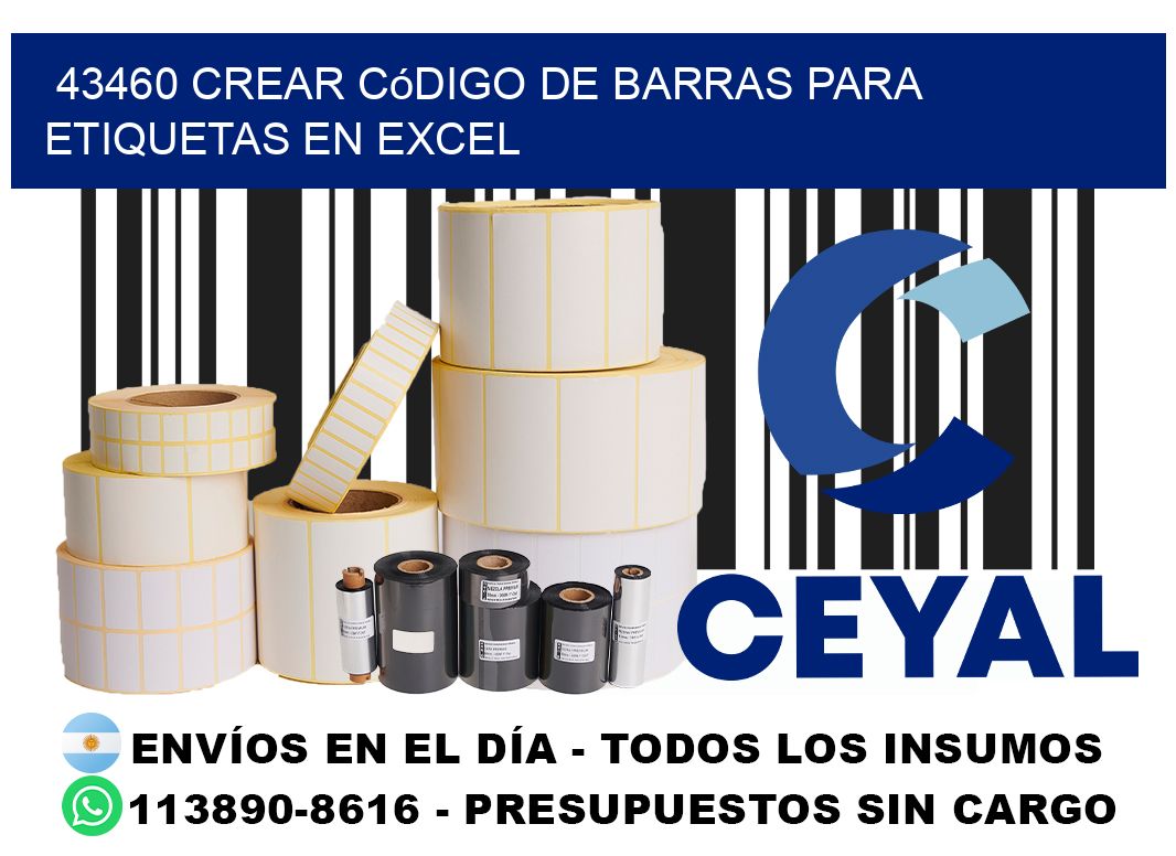 43460 Crear código de barras para etiquetas en Excel