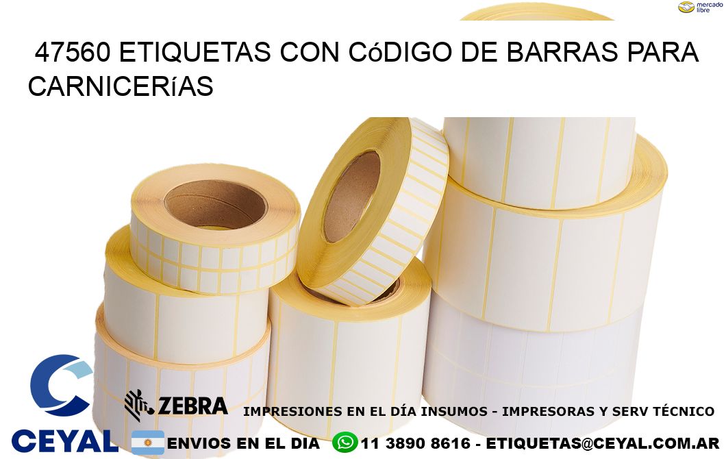 47560 etiquetas con código de barras para carnicerías