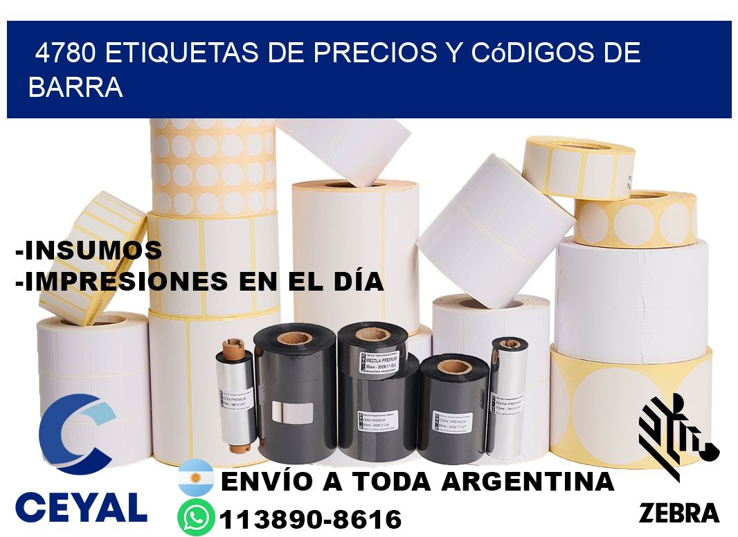 4780 Etiquetas de precios y códigos de barra