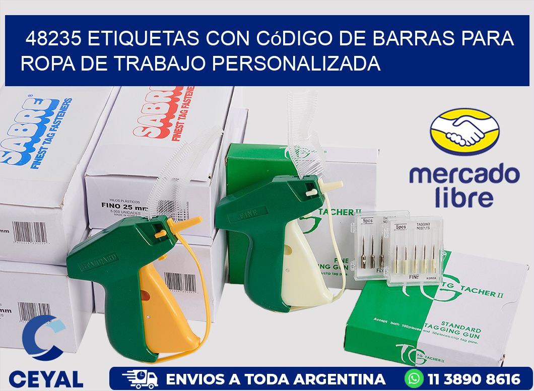 48235 Etiquetas con código de barras para ropa de trabajo personalizada