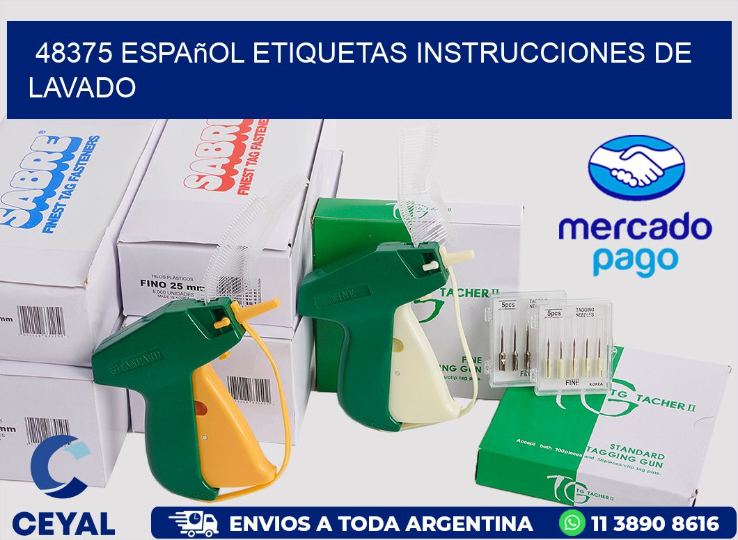 48375 español etiquetas instrucciones de lavado