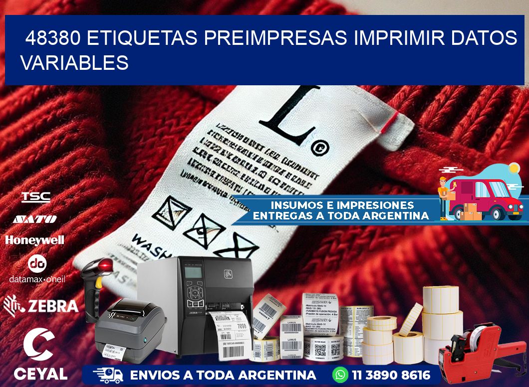 48380 Etiquetas preimpresas imprimir datos variables