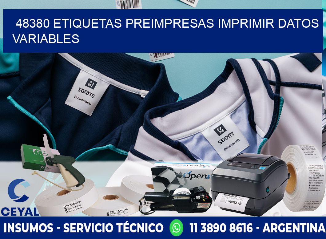 48380 Etiquetas preimpresas imprimir datos variables
