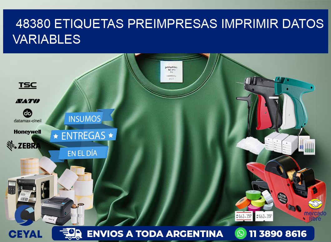 48380 Etiquetas preimpresas imprimir datos variables