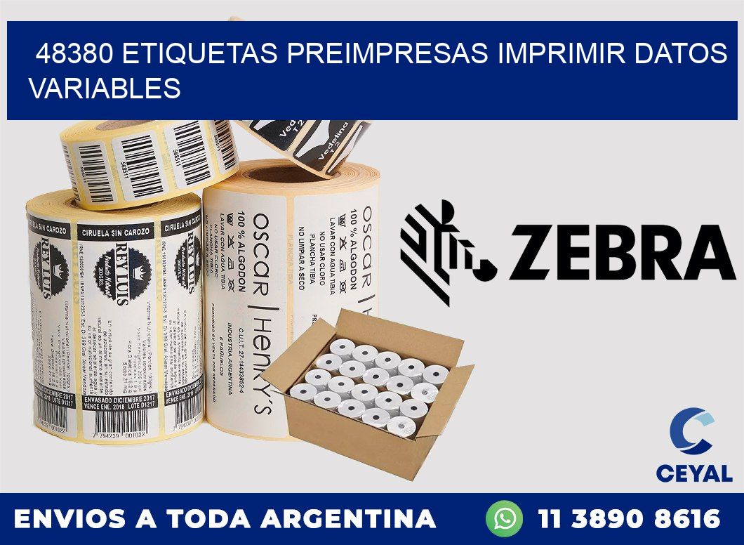 48380 Etiquetas preimpresas imprimir datos variables