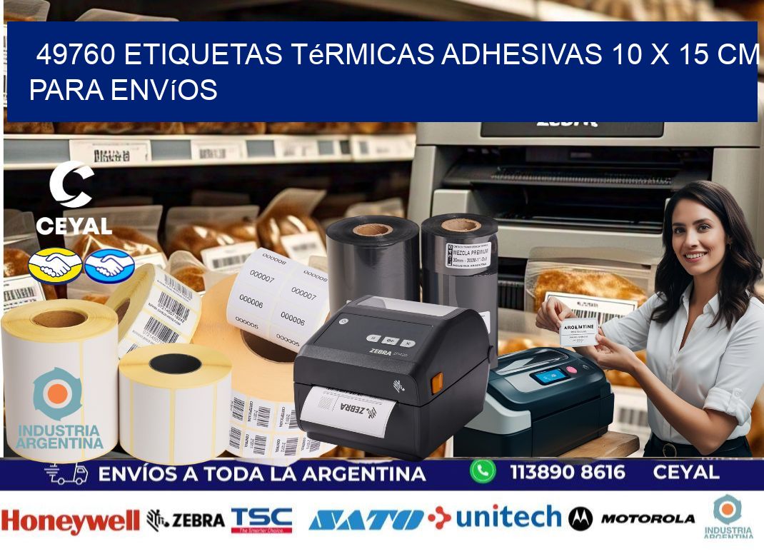 49760 Etiquetas Térmicas Adhesivas 10 x 15 cm para Envíos