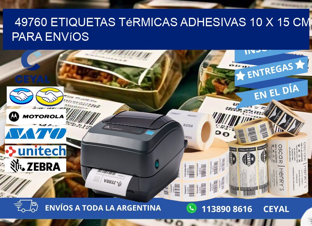 49760 Etiquetas Térmicas Adhesivas 10 x 15 cm para Envíos