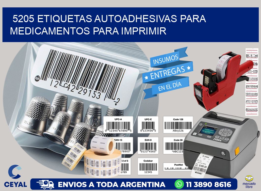 5205 Etiquetas autoadhesivas para medicamentos para imprimir