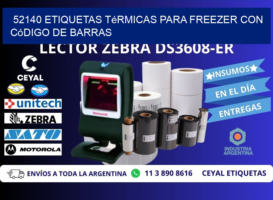 52140 etiquetas térmicas para freezer con código de barras