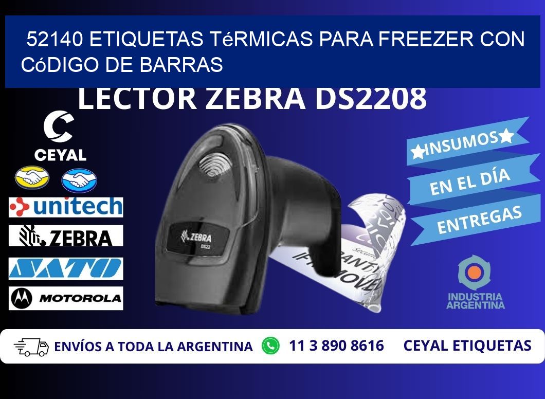 52140 etiquetas térmicas para freezer con código de barras