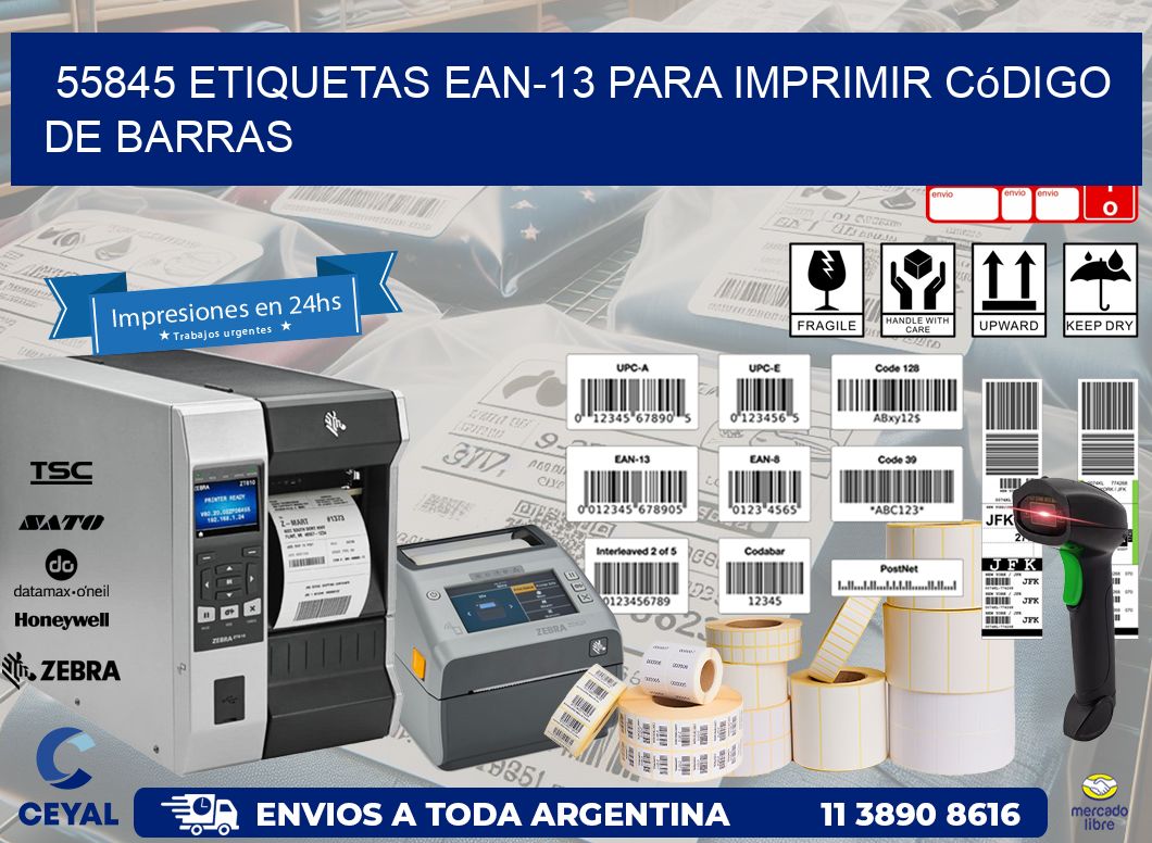55845 etiquetas ean-13 para imprimir código  de barras