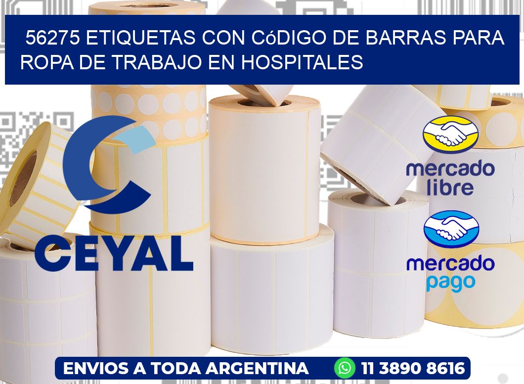 56275 Etiquetas con código de barras para ropa de trabajo en hospitales