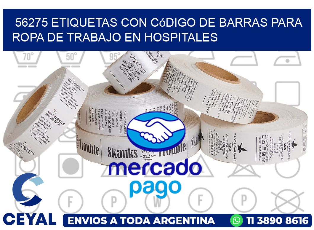 56275 Etiquetas con código de barras para ropa de trabajo en hospitales