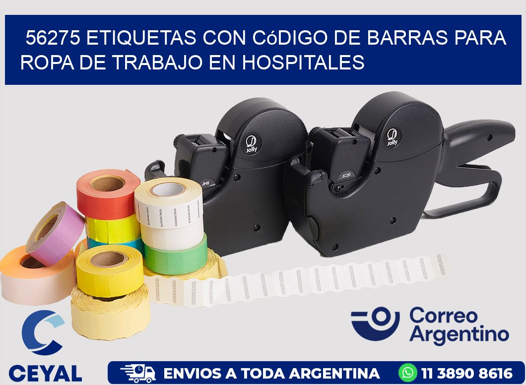 56275 Etiquetas con código de barras para ropa de trabajo en hospitales