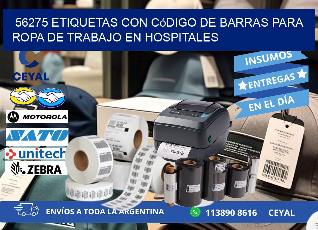 56275 Etiquetas con código de barras para ropa de trabajo en hospitales