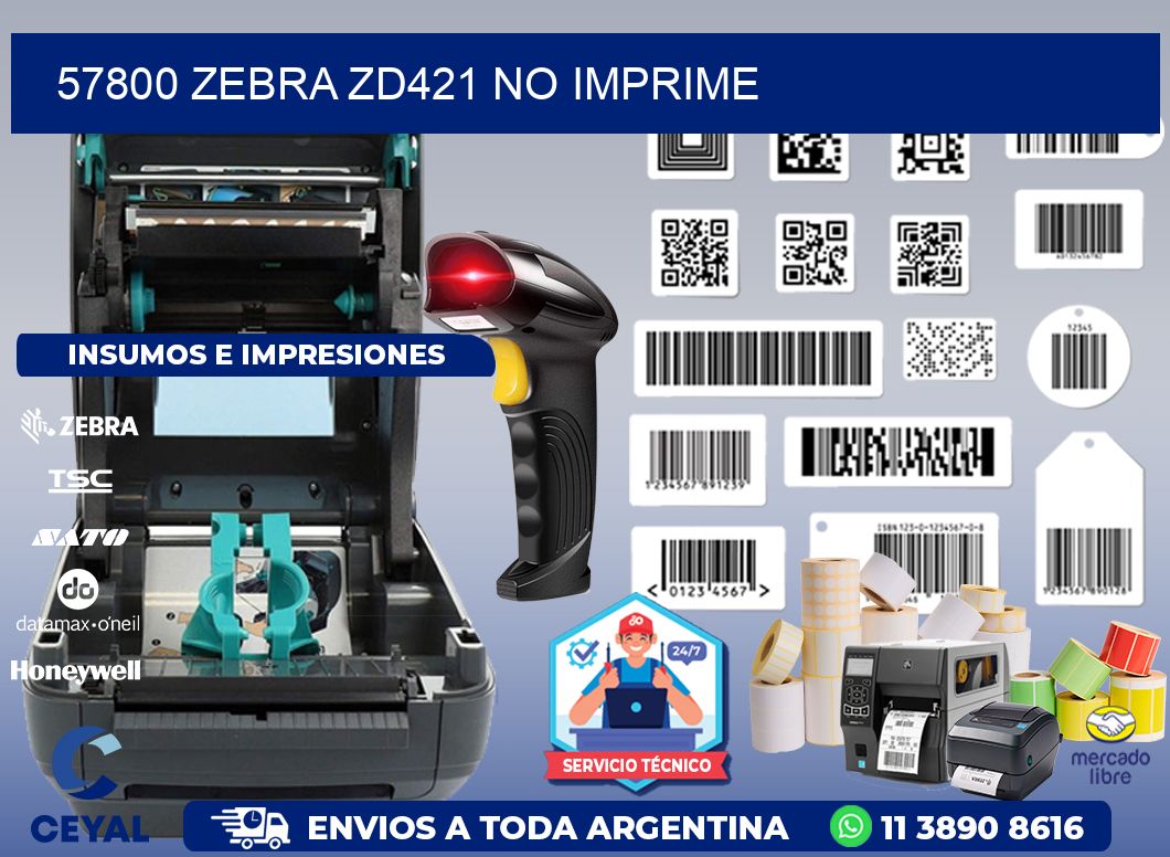 57800 Zebra ZD421 no imprime