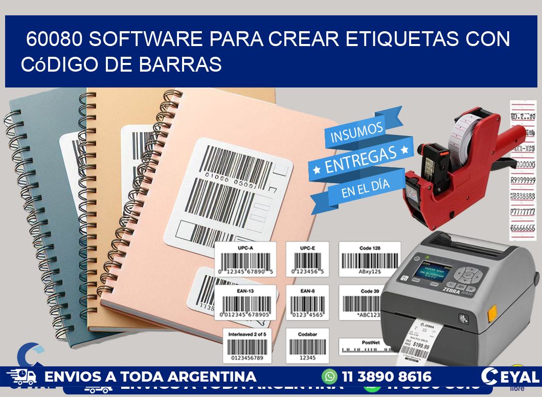 60080 Software para crear etiquetas con código de barras