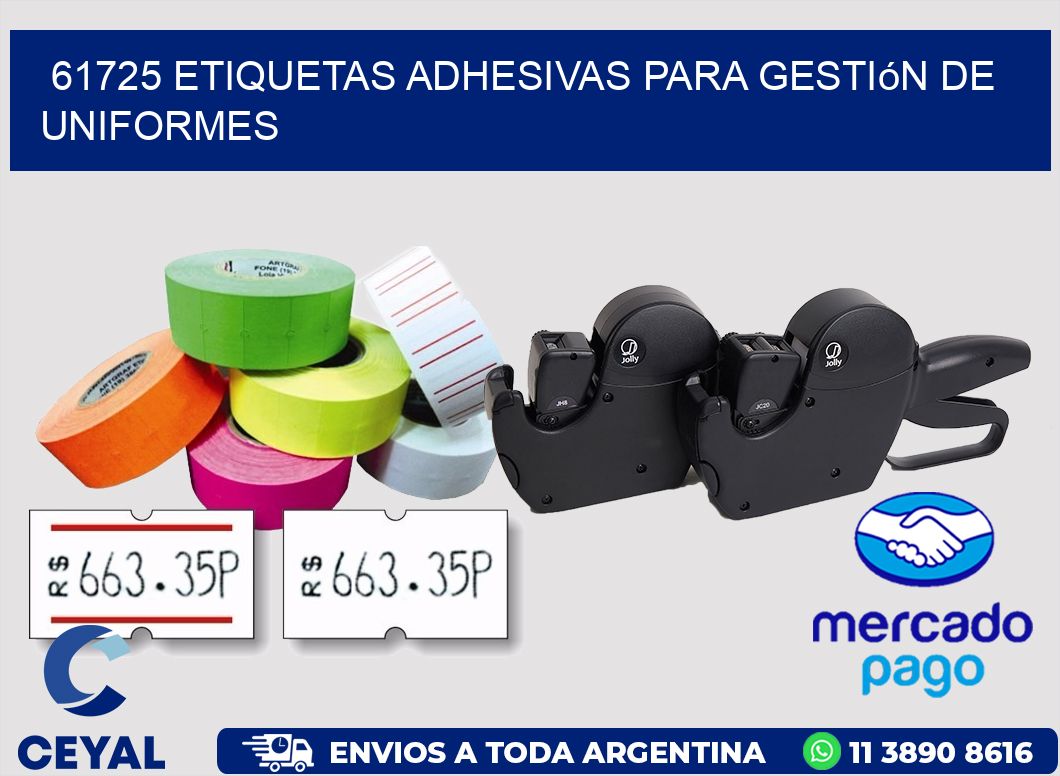 61725 Etiquetas adhesivas para gestión de uniformes