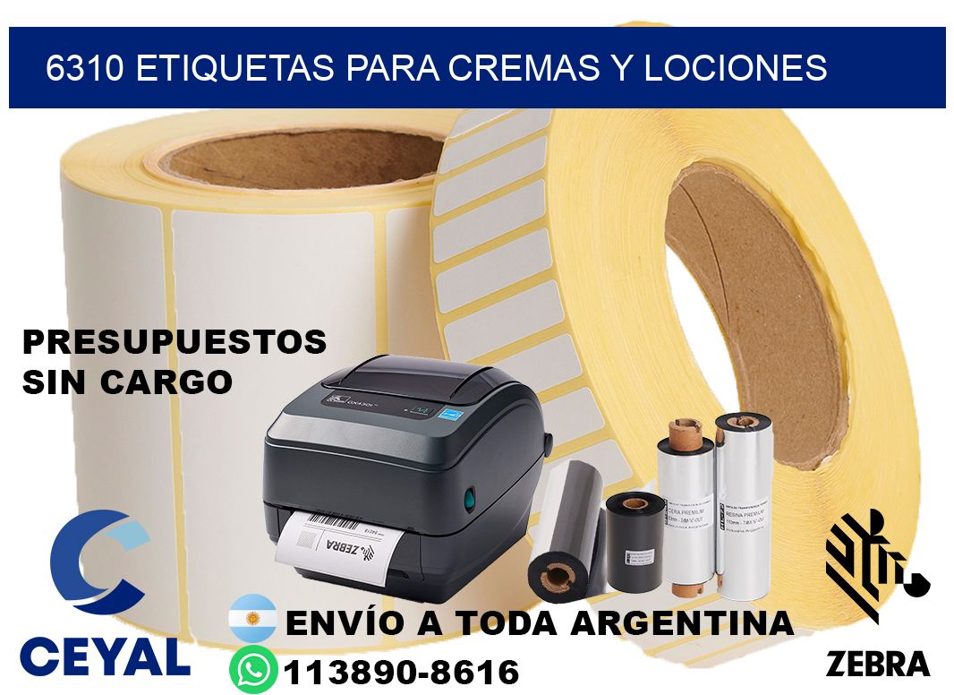 6310 Etiquetas para cremas y lociones