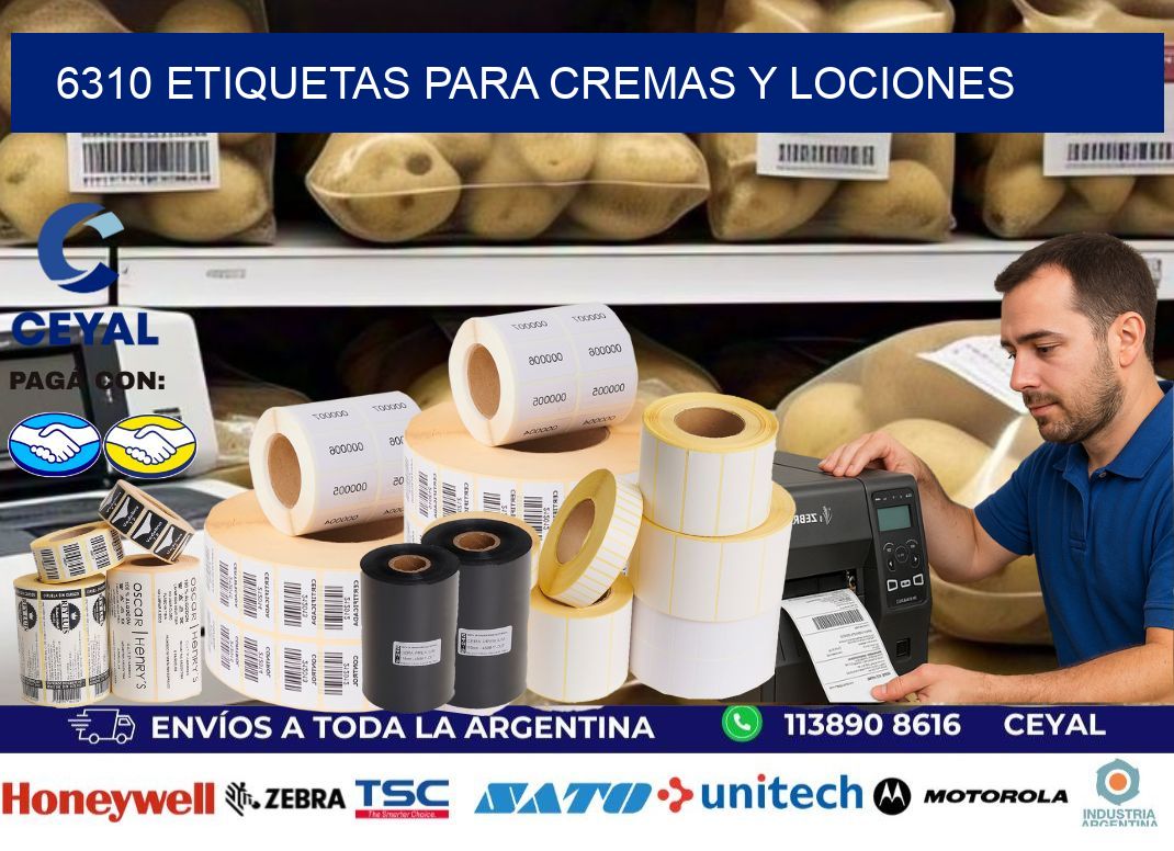 6310 Etiquetas para cremas y lociones