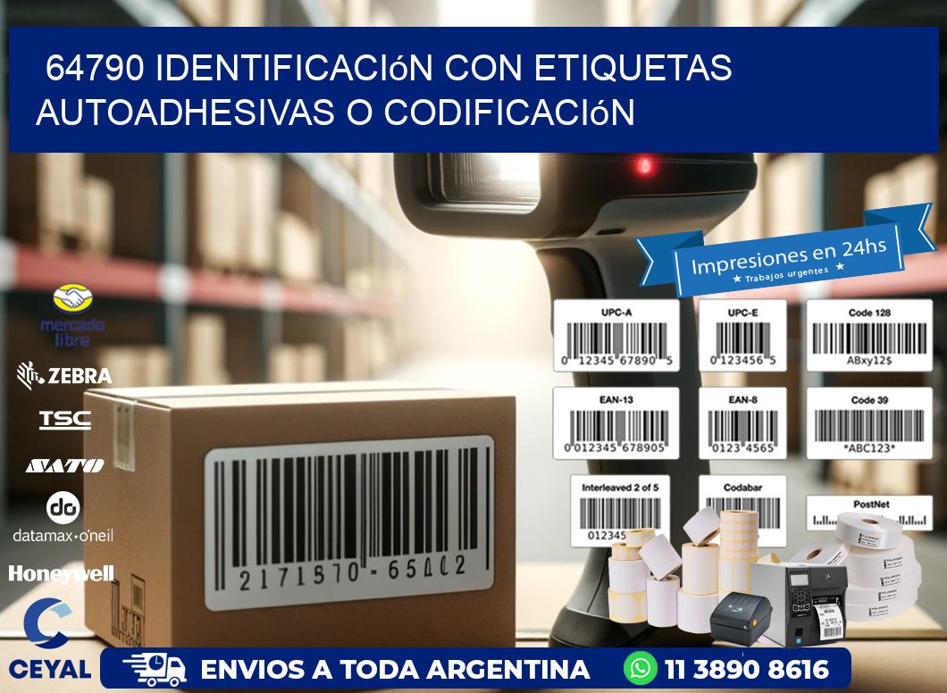 64790 identificación con etiquetas autoadhesivas o codificación