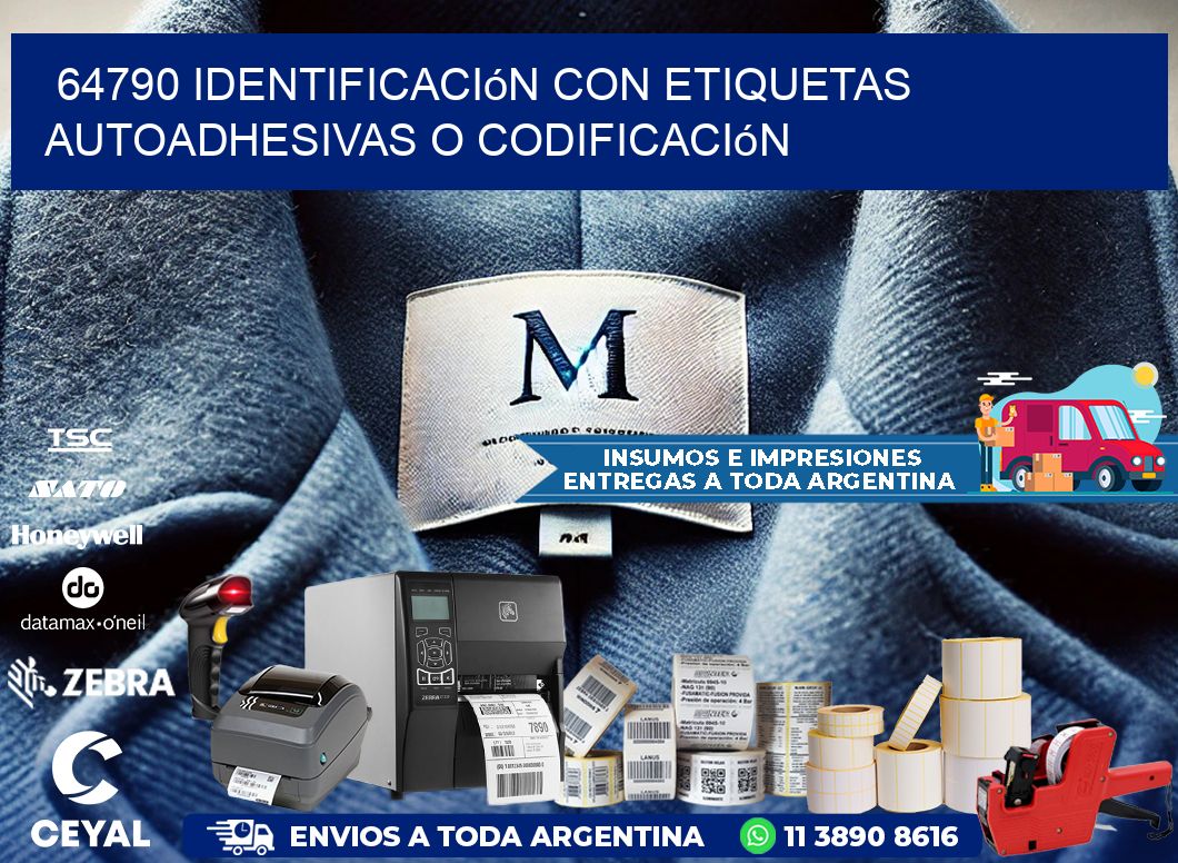 64790 identificación con etiquetas autoadhesivas o codificación