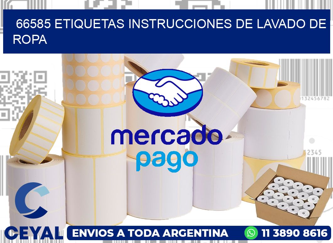 66585 etiquetas instrucciones de lavado de ropa
