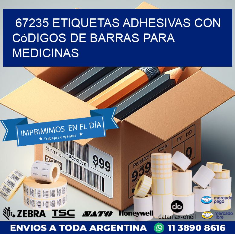 67235 etiquetas adhesivas con códigos de barras para medicinas