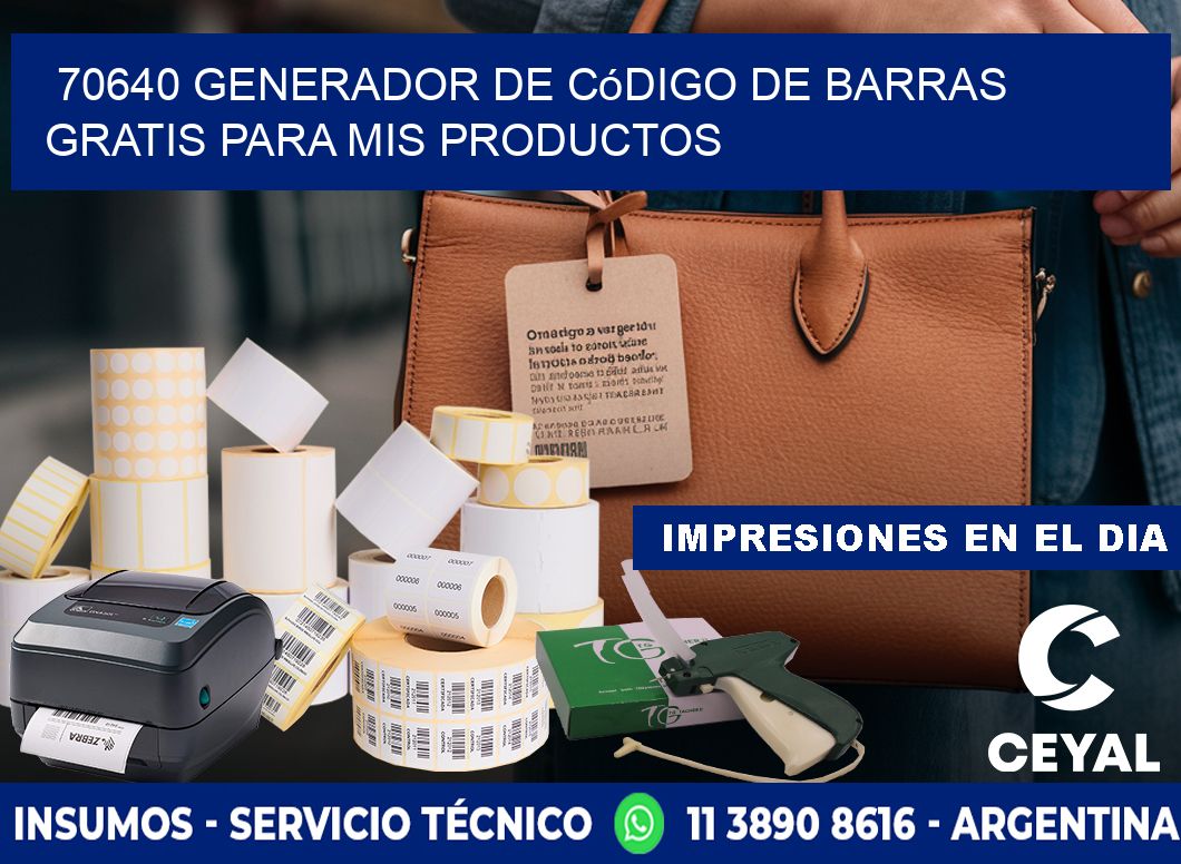 70640 Generador de código de barras gratis para mis productos