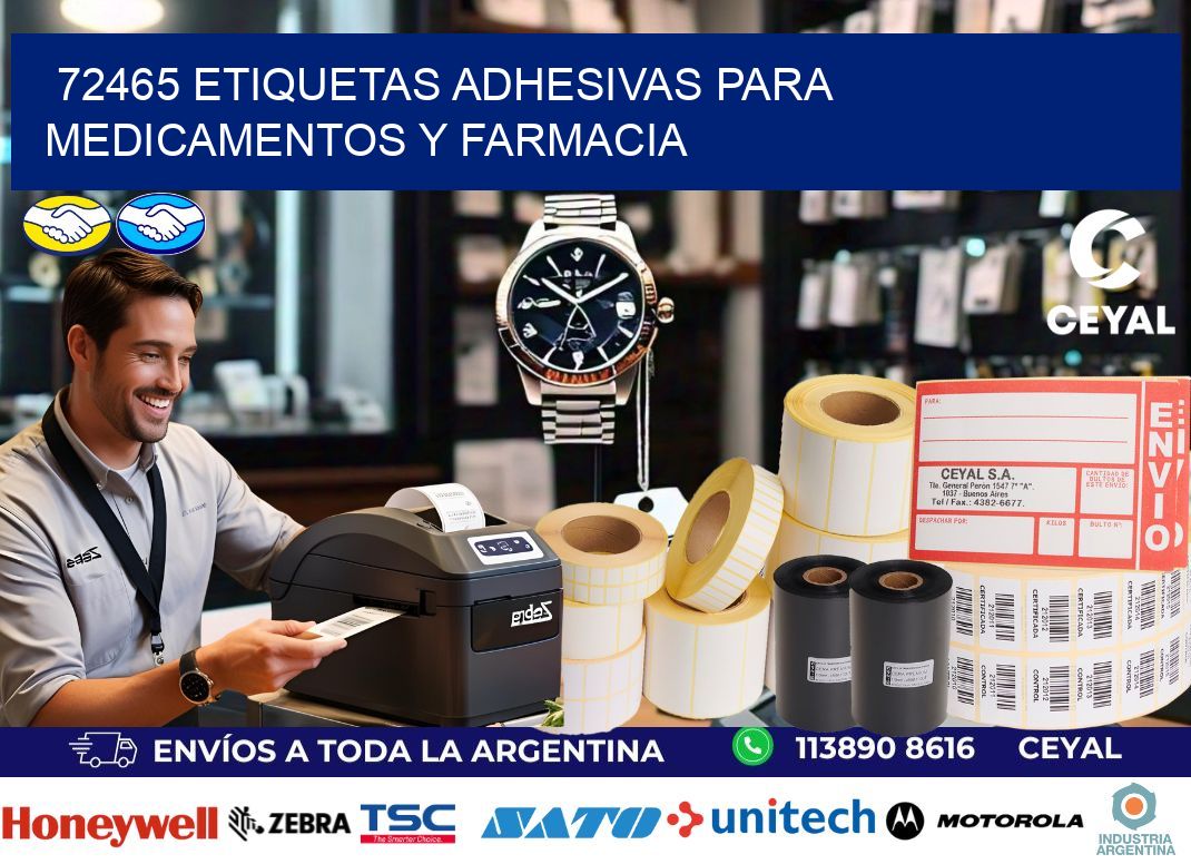 72465 Etiquetas adhesivas para medicamentos y farmacia