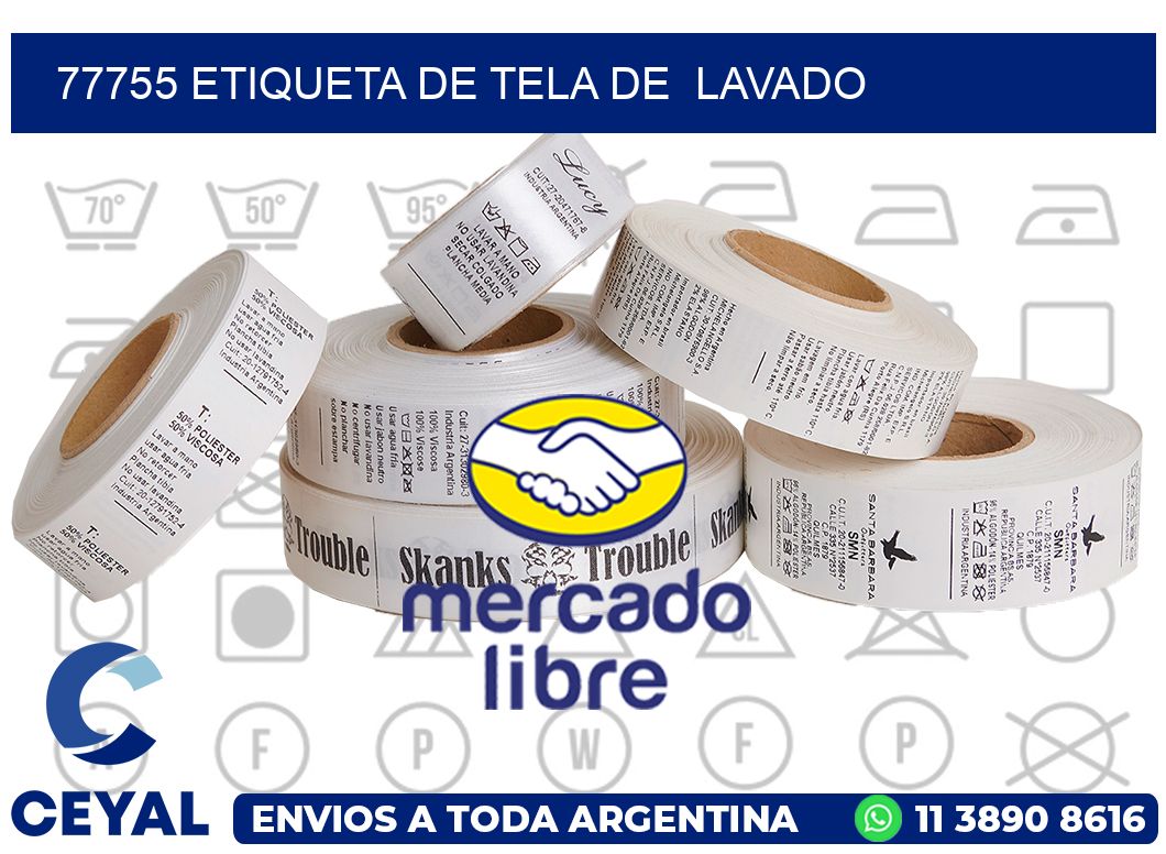 77755 etiqueta de tela de  lavado