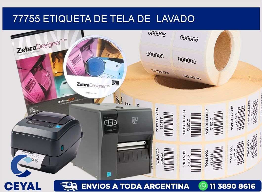 77755 etiqueta de tela de  lavado