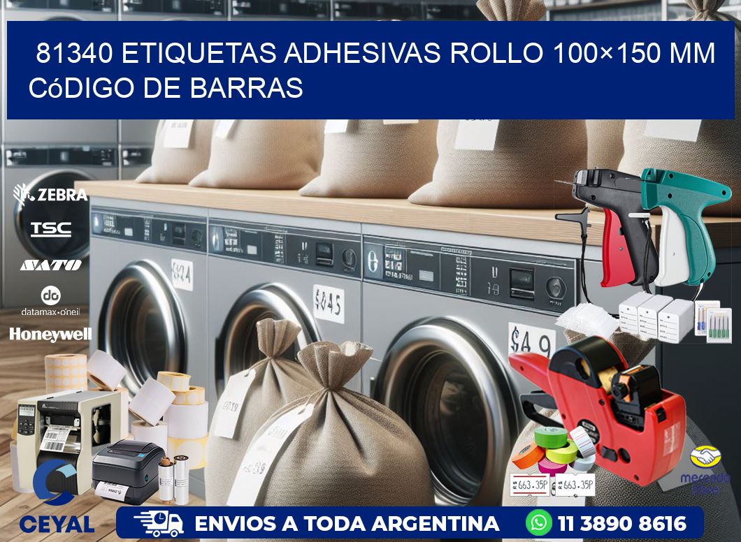 81340 etiquetas adhesivas rollo 100×150 mm código de barras