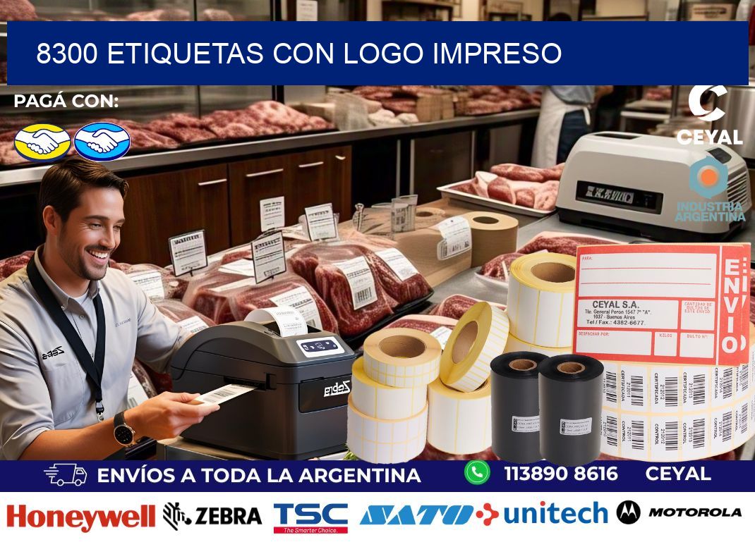 8300 Etiquetas con logo impreso