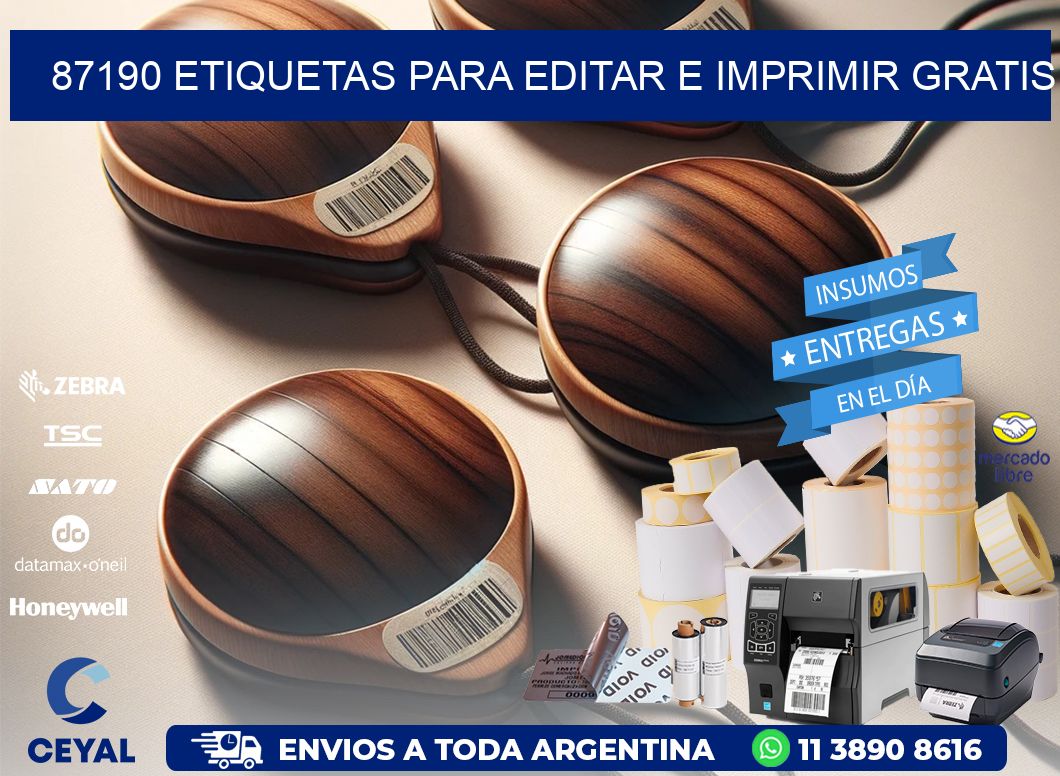 87190 Etiquetas para editar e imprimir gratis