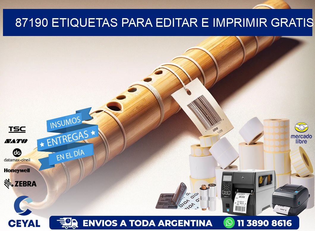 87190 Etiquetas para editar e imprimir gratis