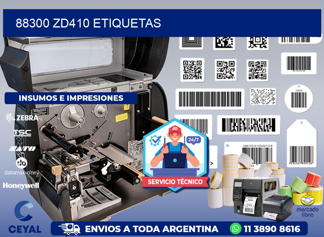 88300 ZD410 etiquetas