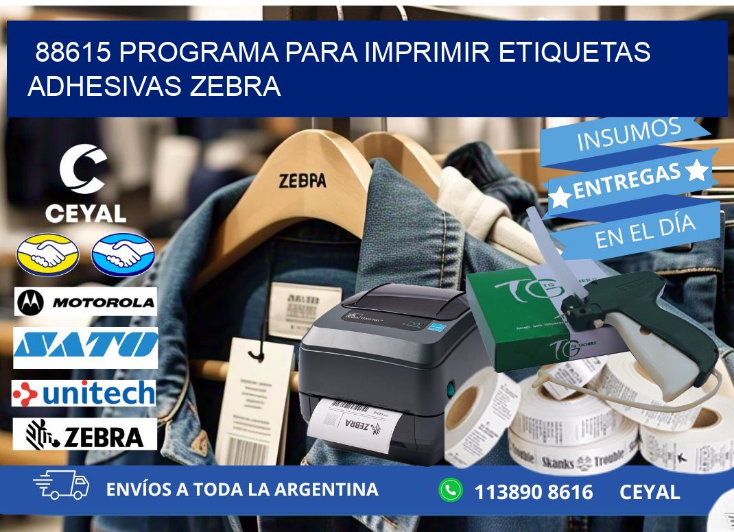 88615 Programa para imprimir etiquetas adhesivas zebra