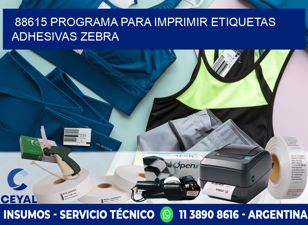 88615 Programa para imprimir etiquetas adhesivas zebra