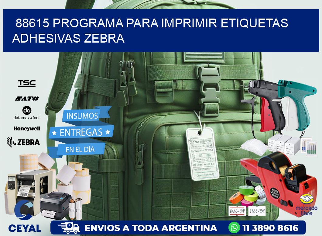 88615 Programa para imprimir etiquetas adhesivas zebra