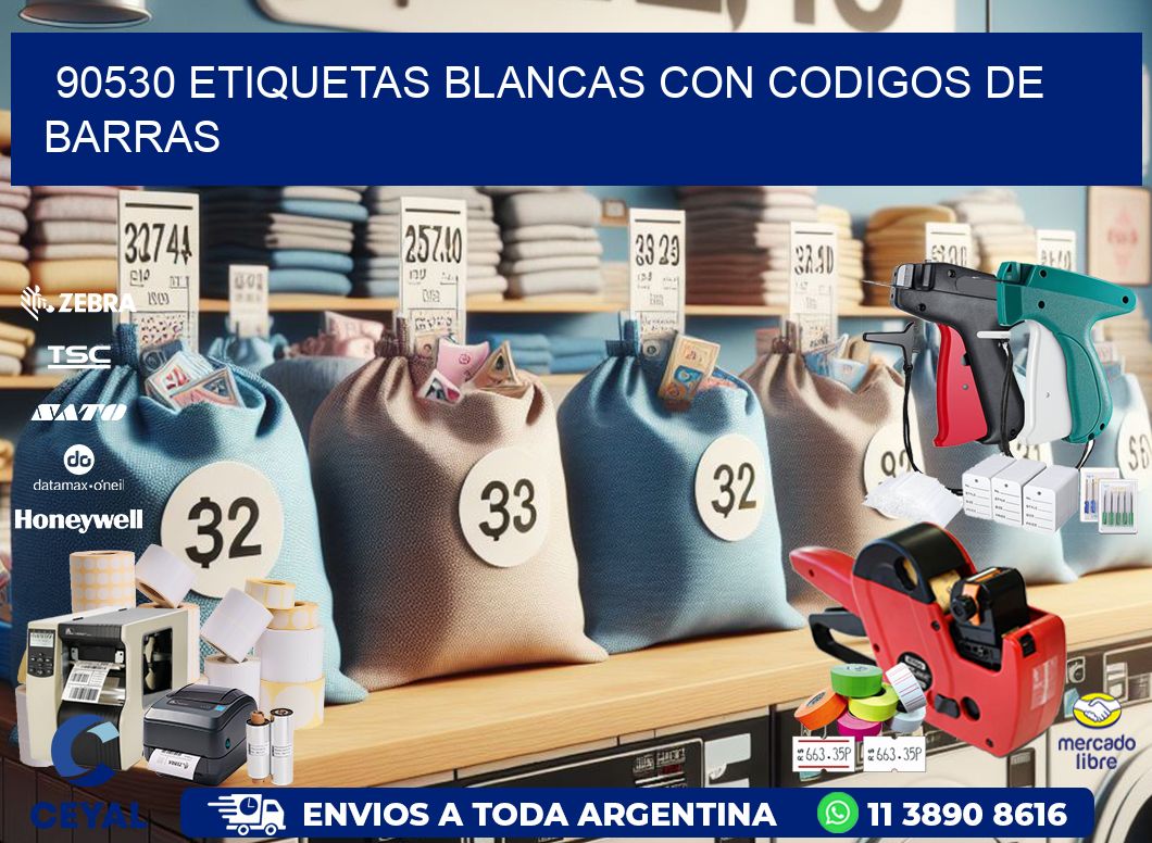 90530 etiquetas blancas con codigos de barras