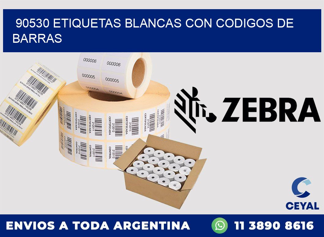 90530 etiquetas blancas con codigos de barras