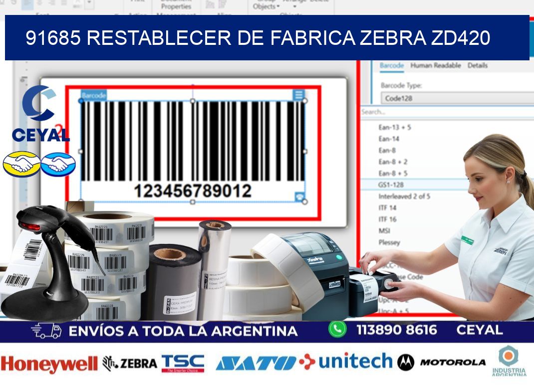 91685 Restablecer de fabrica zebra zd420
