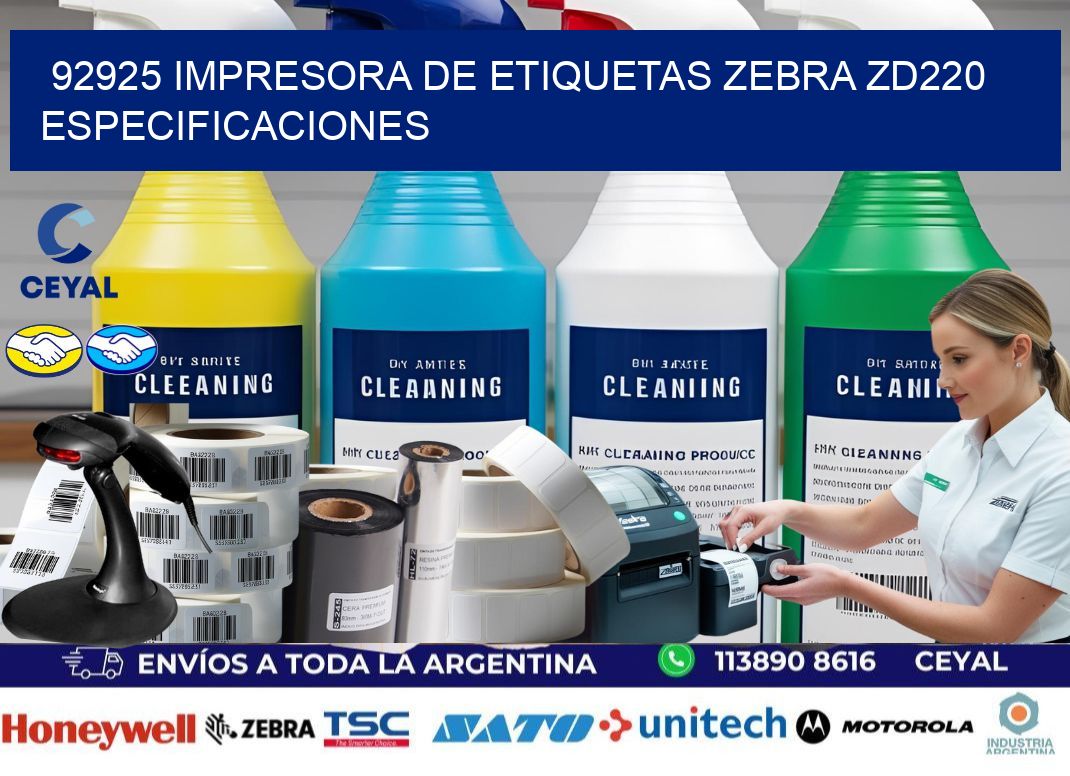 92925 impresora de etiquetas Zebra ZD220 especificaciones