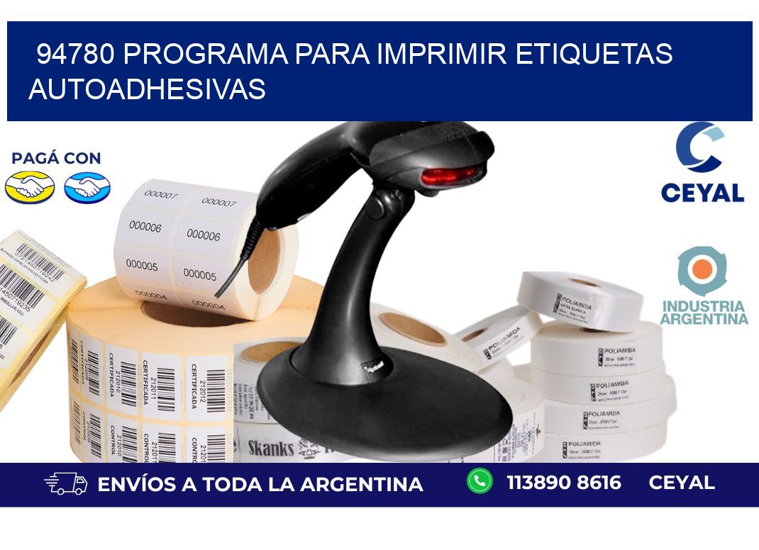 94780 Programa para imprimir etiquetas autoadhesivas